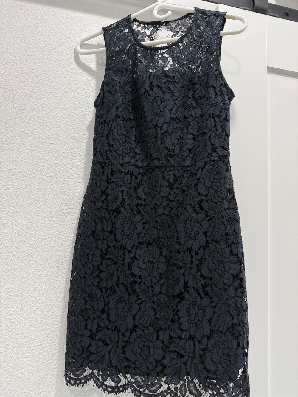 Banana Republic Navy Floral Lace Sheath Dress